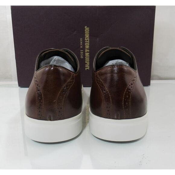Men\'s Johnston and Murphy Brody Size 10 M Cap Toe Lace Up Oxford Sneakers Brown